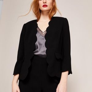 Ted Baker Rubeye Scallop Edge Black Blazer Size 3